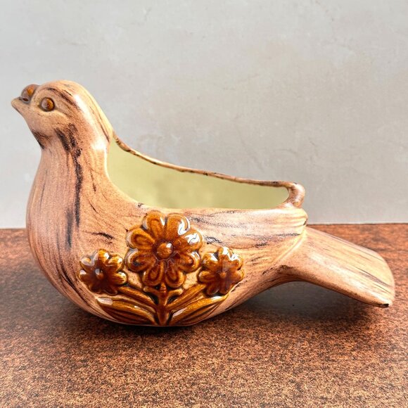 Mid Century Ceramic Bird Planter 8 Inch - Picture 2 of 10